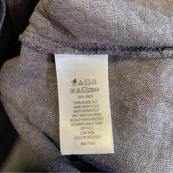 Tahari 100% linen tee shirt, SZ M, GUC, hi/lo hem, relaxed fit, cap sleeves. - Picture 10 of 10